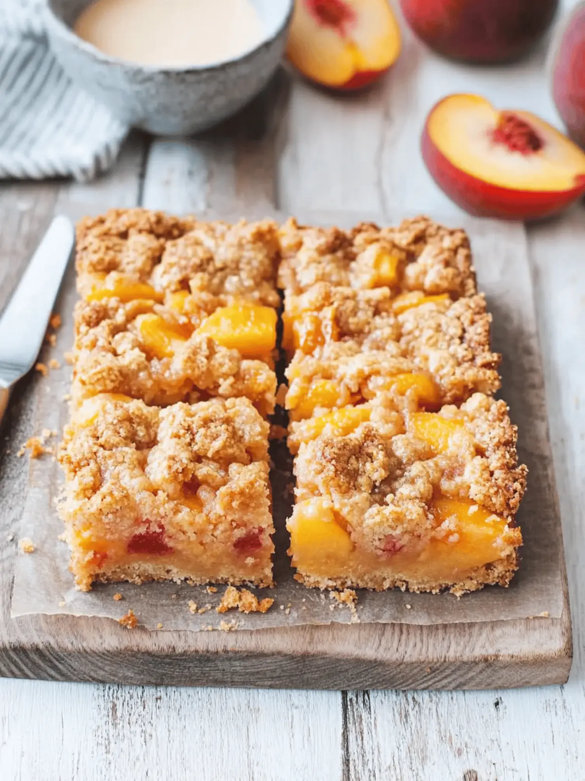 Peaches and Cream Crumble Bars