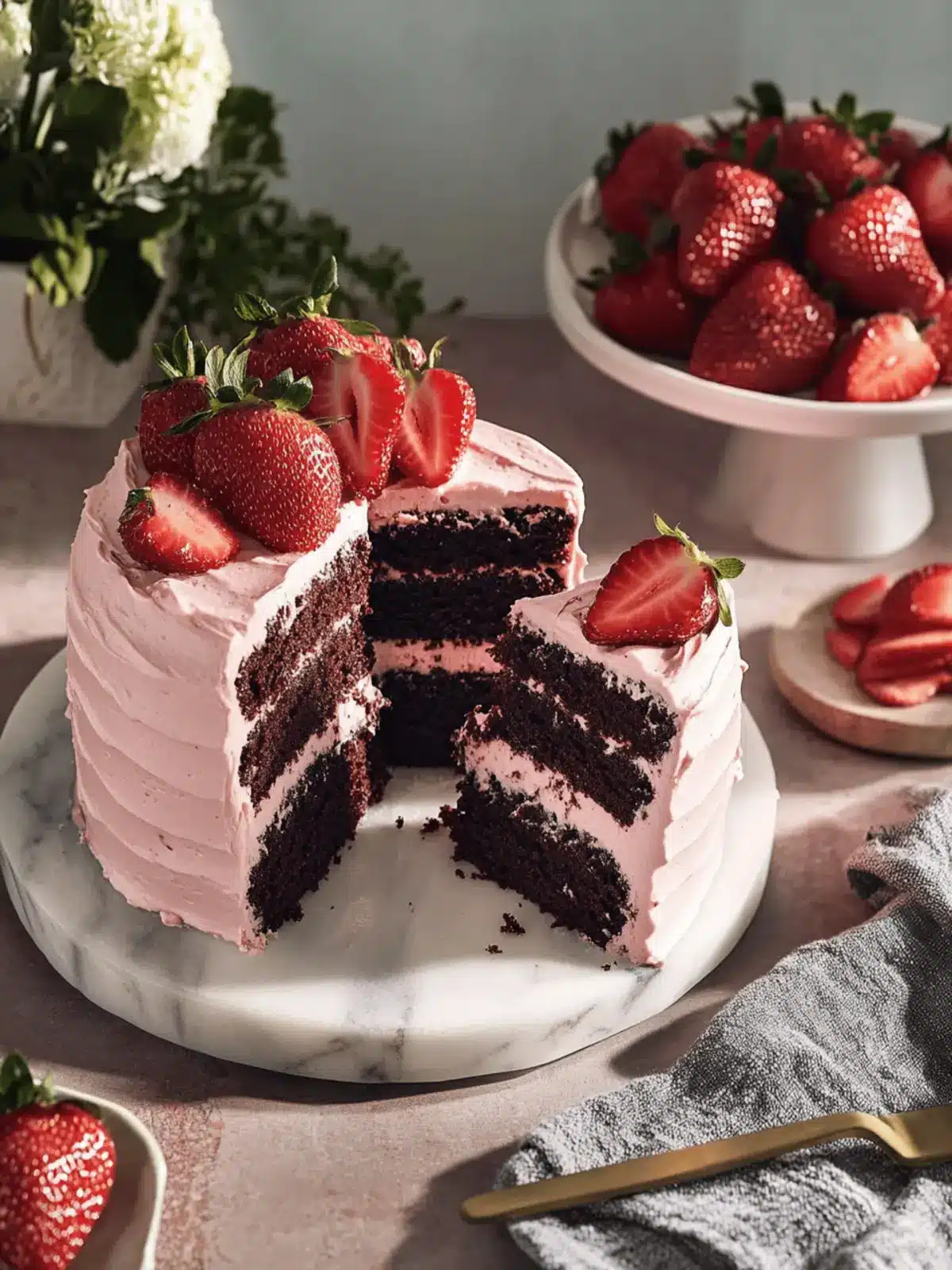 Decadent Strawberry Chocolate Cake for Sweet Celebrations 2 Strawberry Chocolate Cake