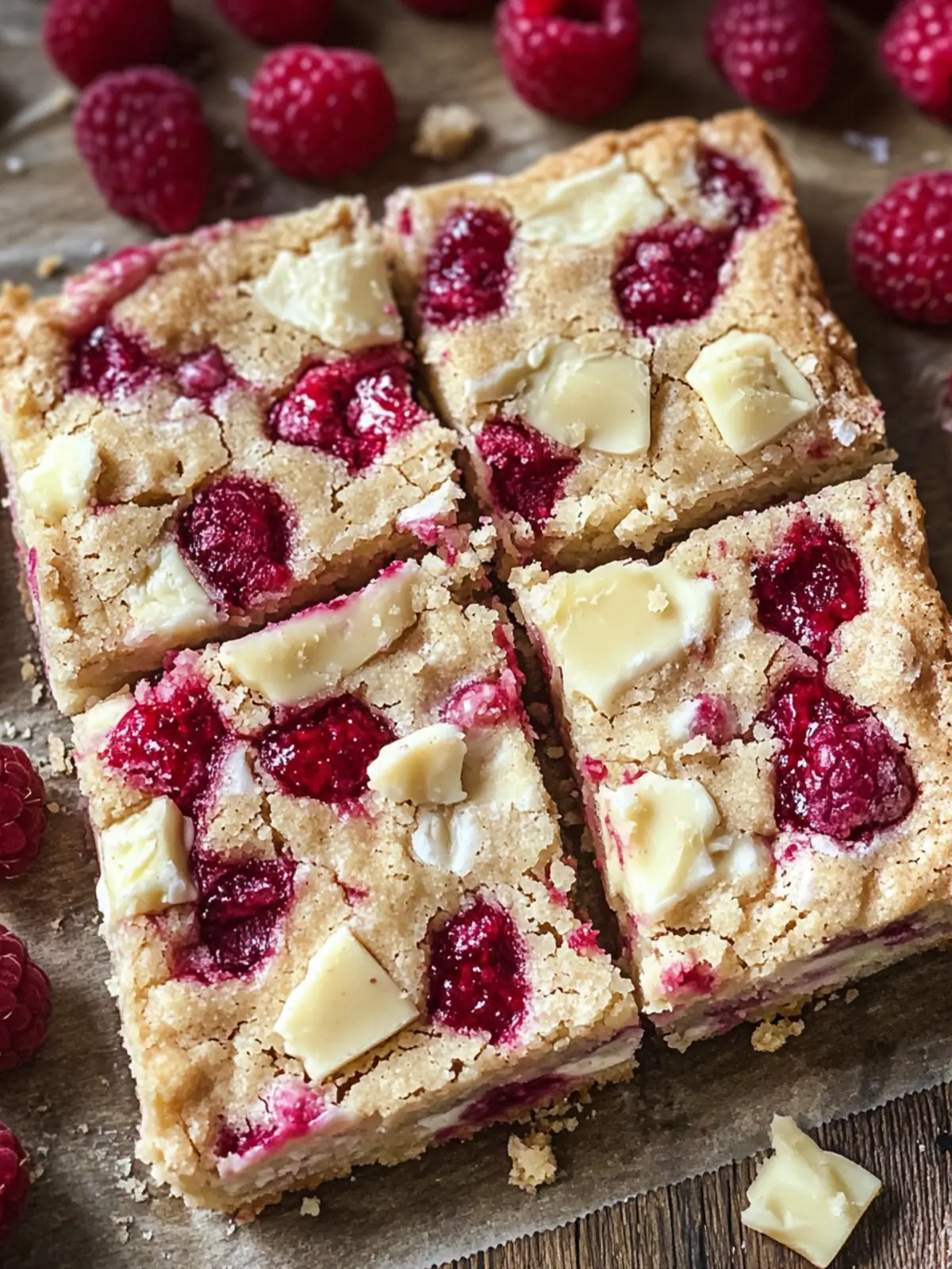 Raspberry White Chocolate Blondies