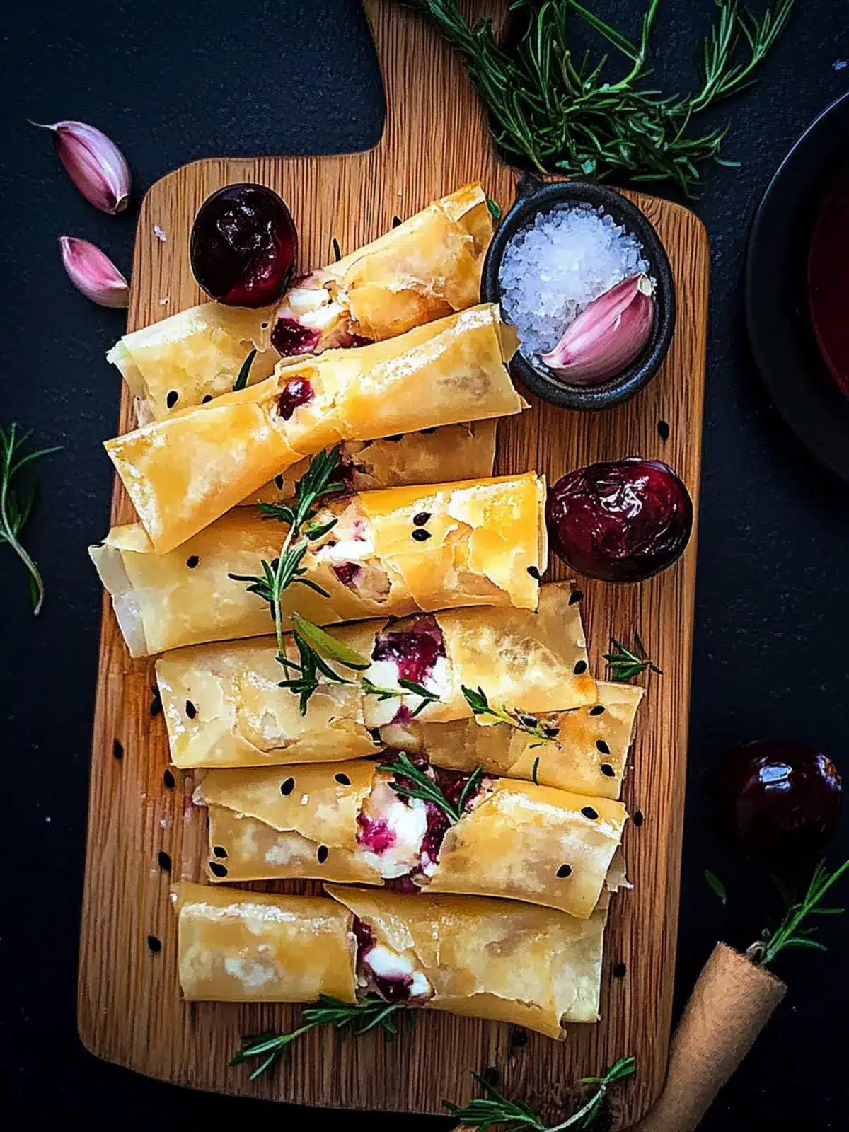 Cranberry and Brie Filo Crackers
