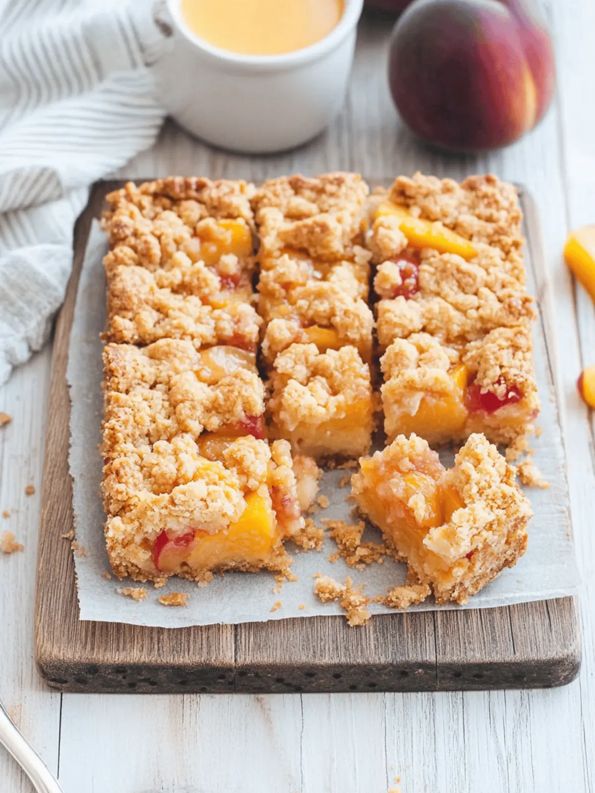 Peaches and Cream Crumble Bars