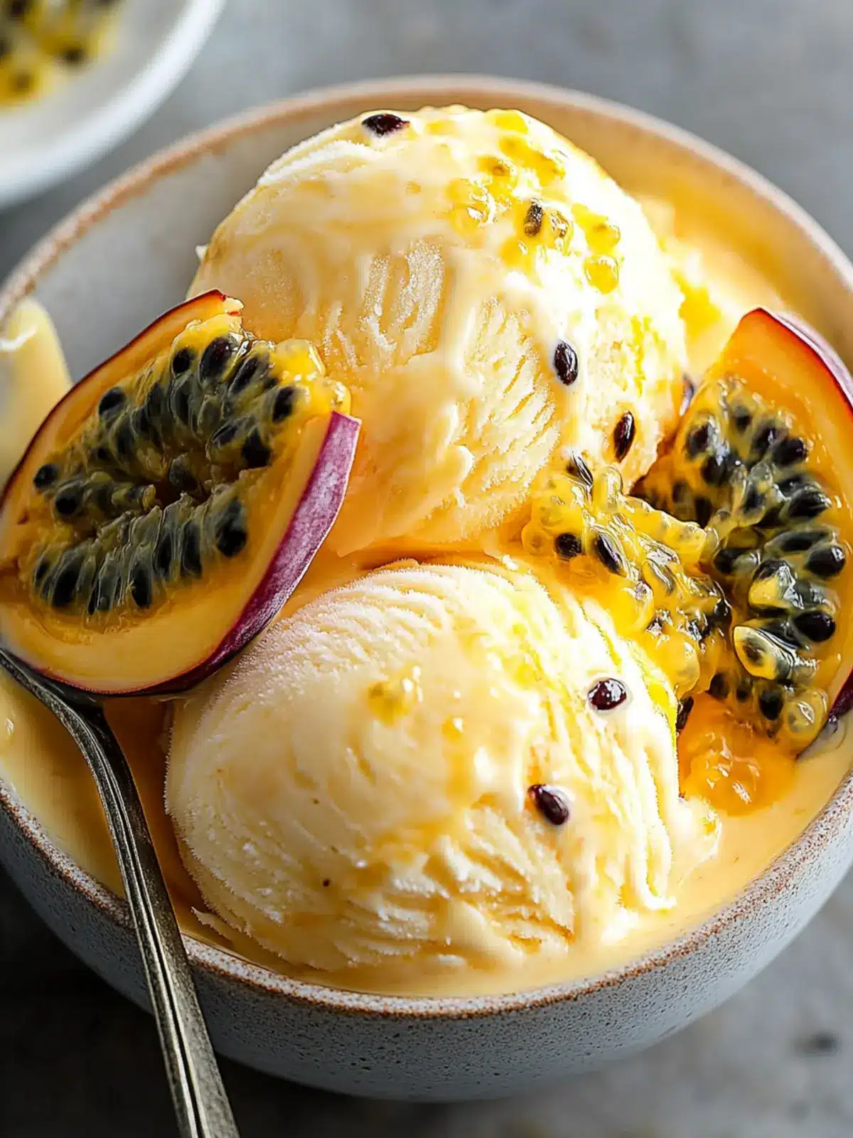 Easy Homemade Passionfruit Ice Cream