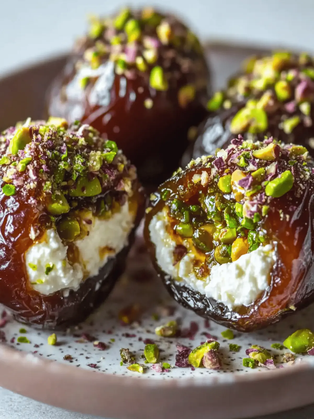Honey Pistachio Ricotta Stuffed Dates for Guilt-Free Bliss