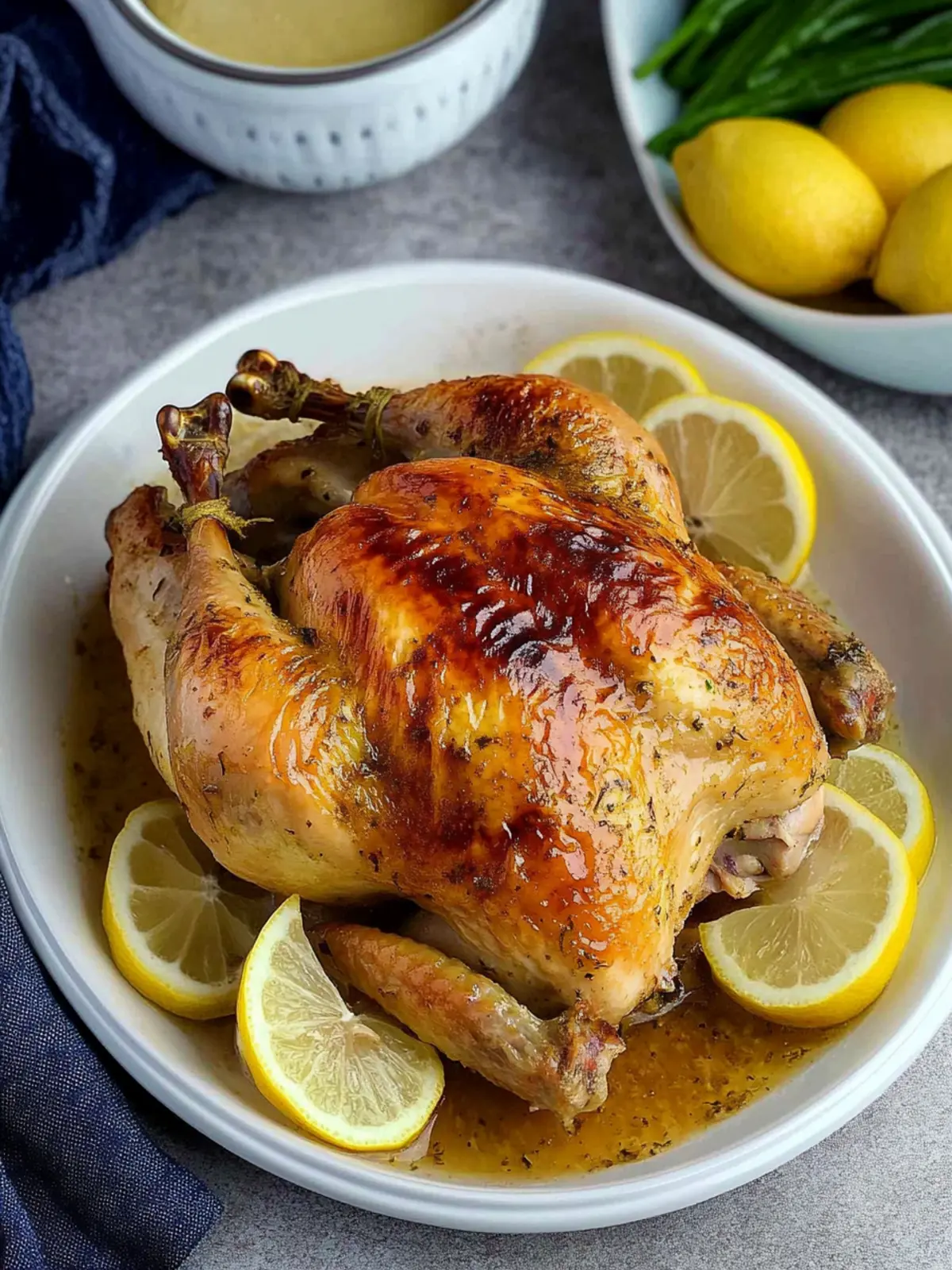 Lemon Garlic Butter Roast Chicken