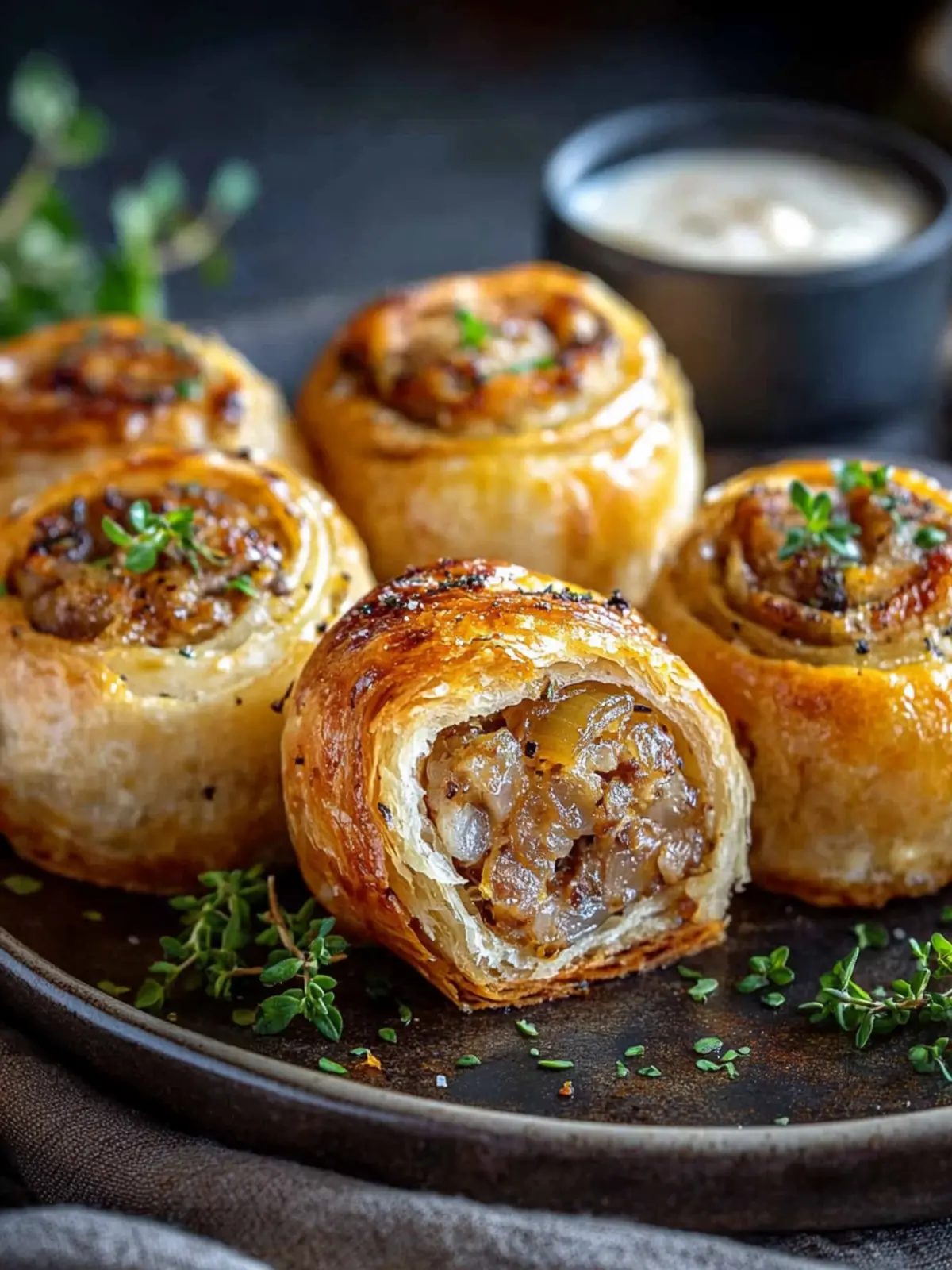 Savory French Onion Sausage Rolls