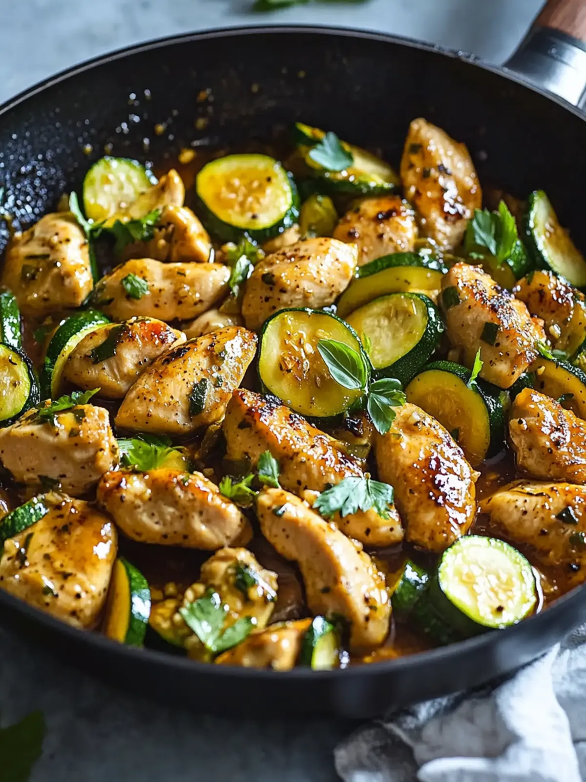 Honey Garlic Chicken and Zucchini Skillet