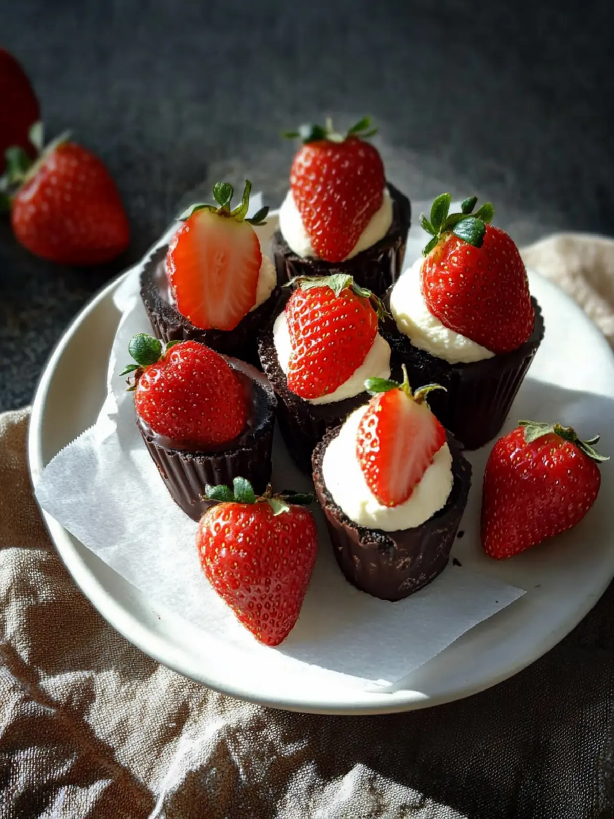 Chocolate Covered Cheesecake Strawberries