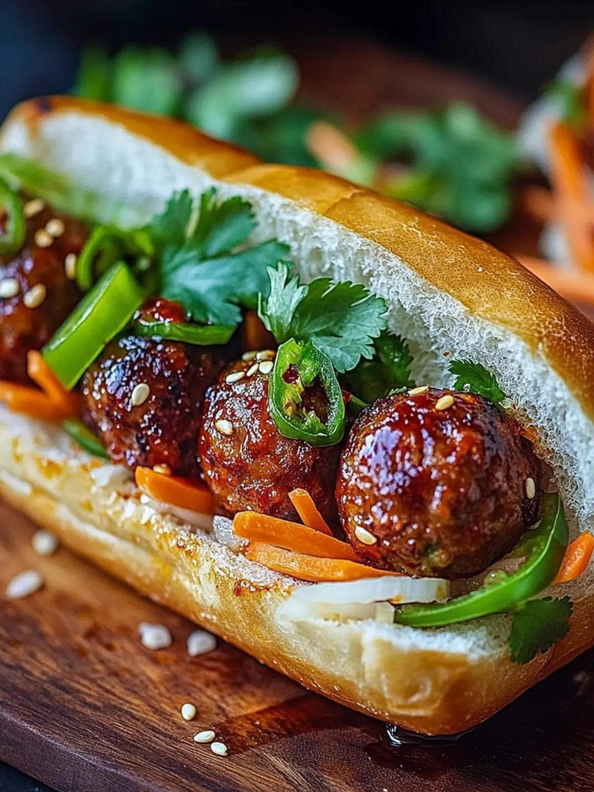 Korean BBQ Meatball Banh Mi