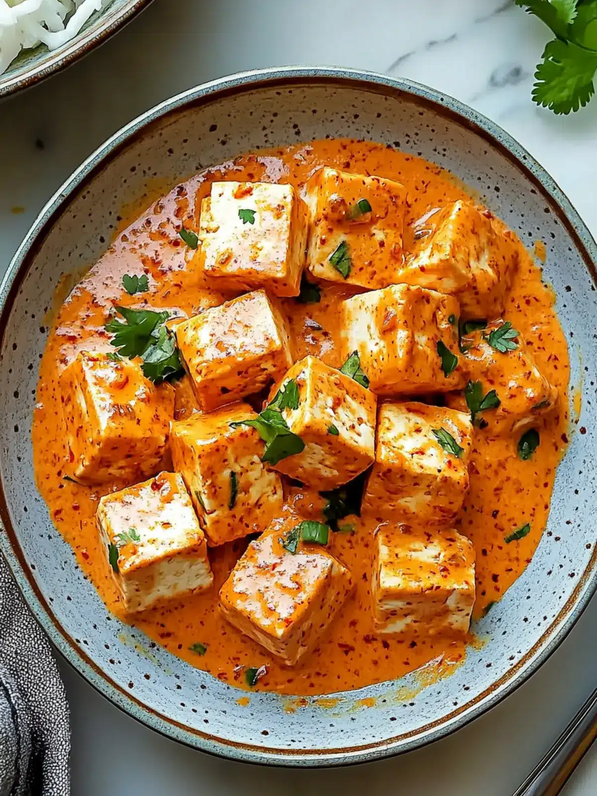 Spicy Tofu with Creamy Coconut Sauce