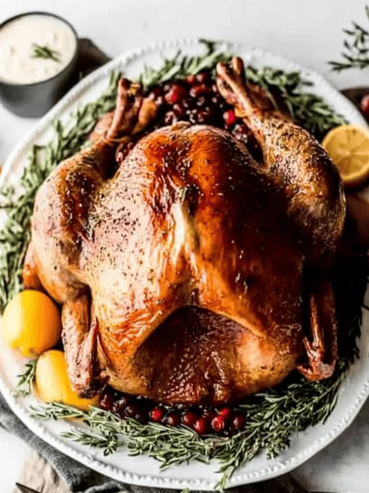 Classic Roast Turkey with Herb Butter and Cranberry Sauce