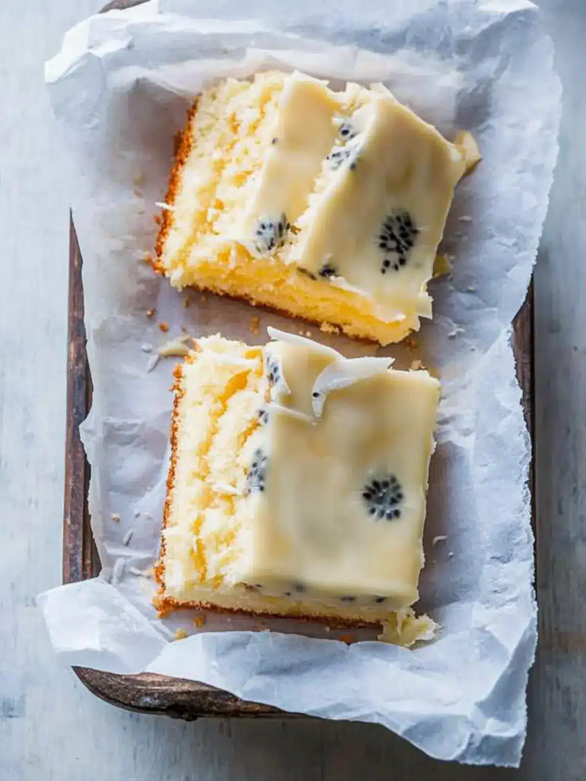 Coconut and Passionfruit Slab Cake