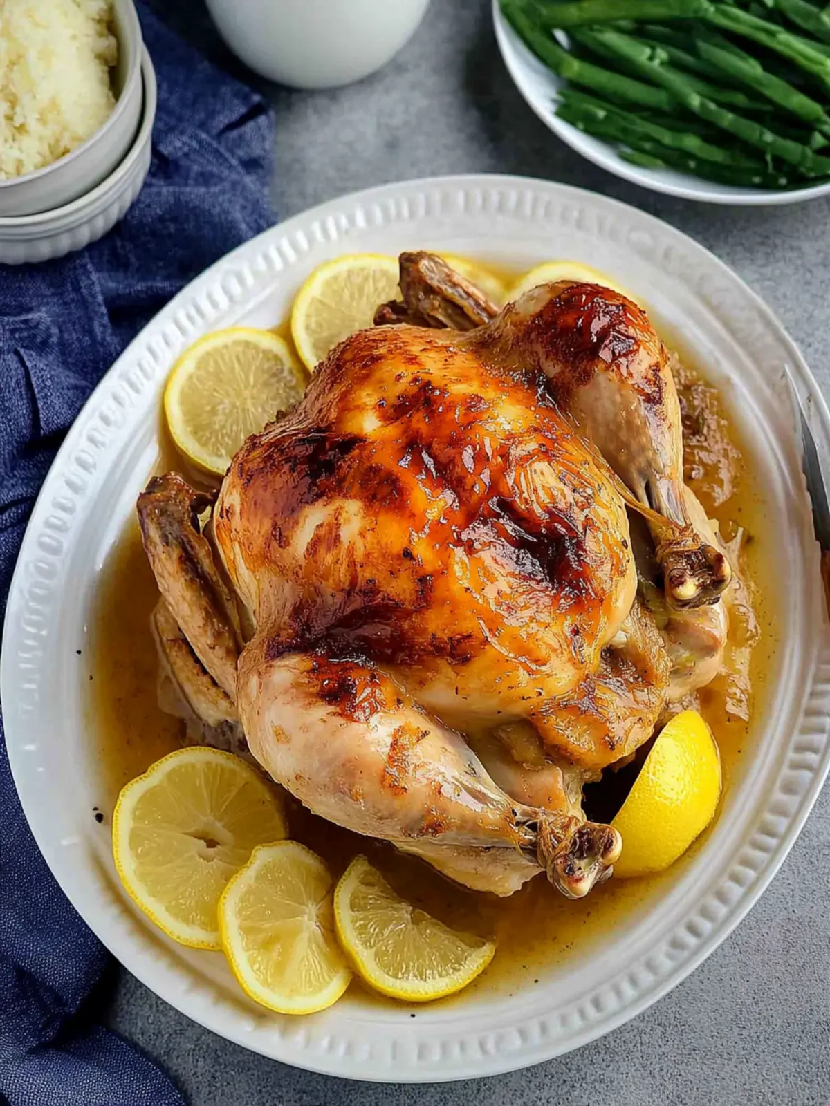 Lemon Garlic Butter Roast Chicken