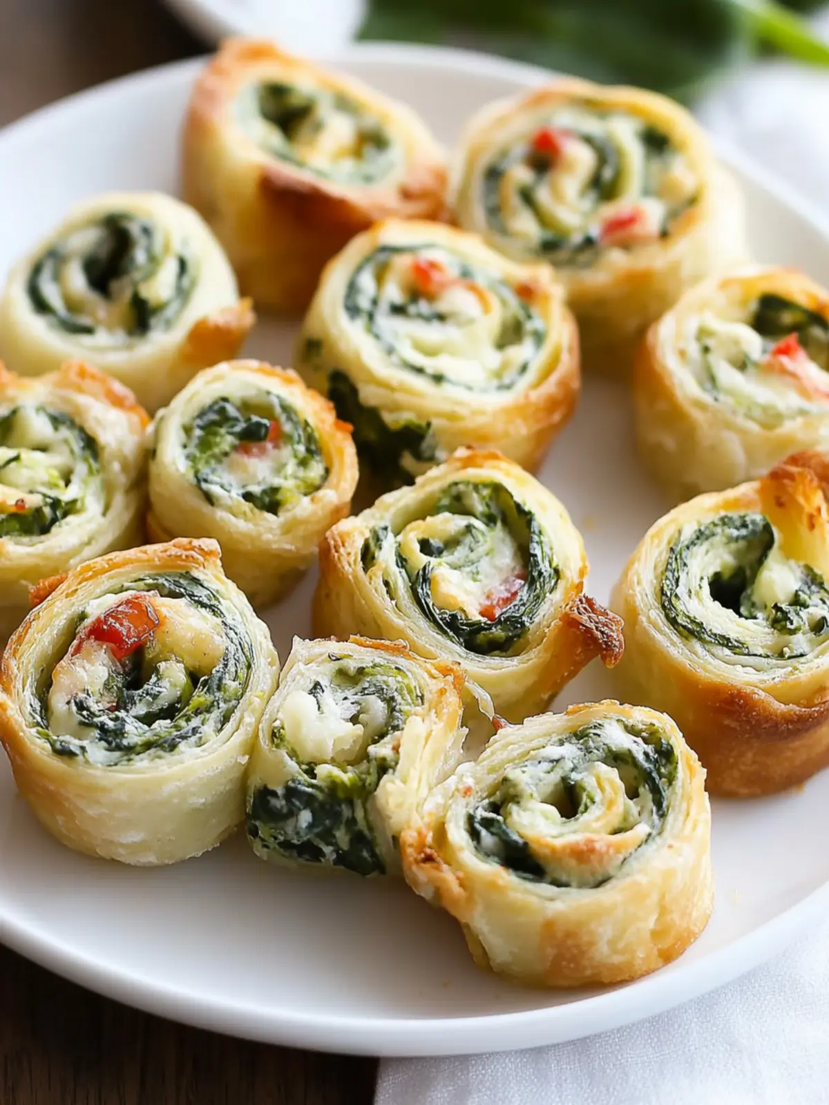 Easy Spinach Dip in Bite-Sized Pinwheels