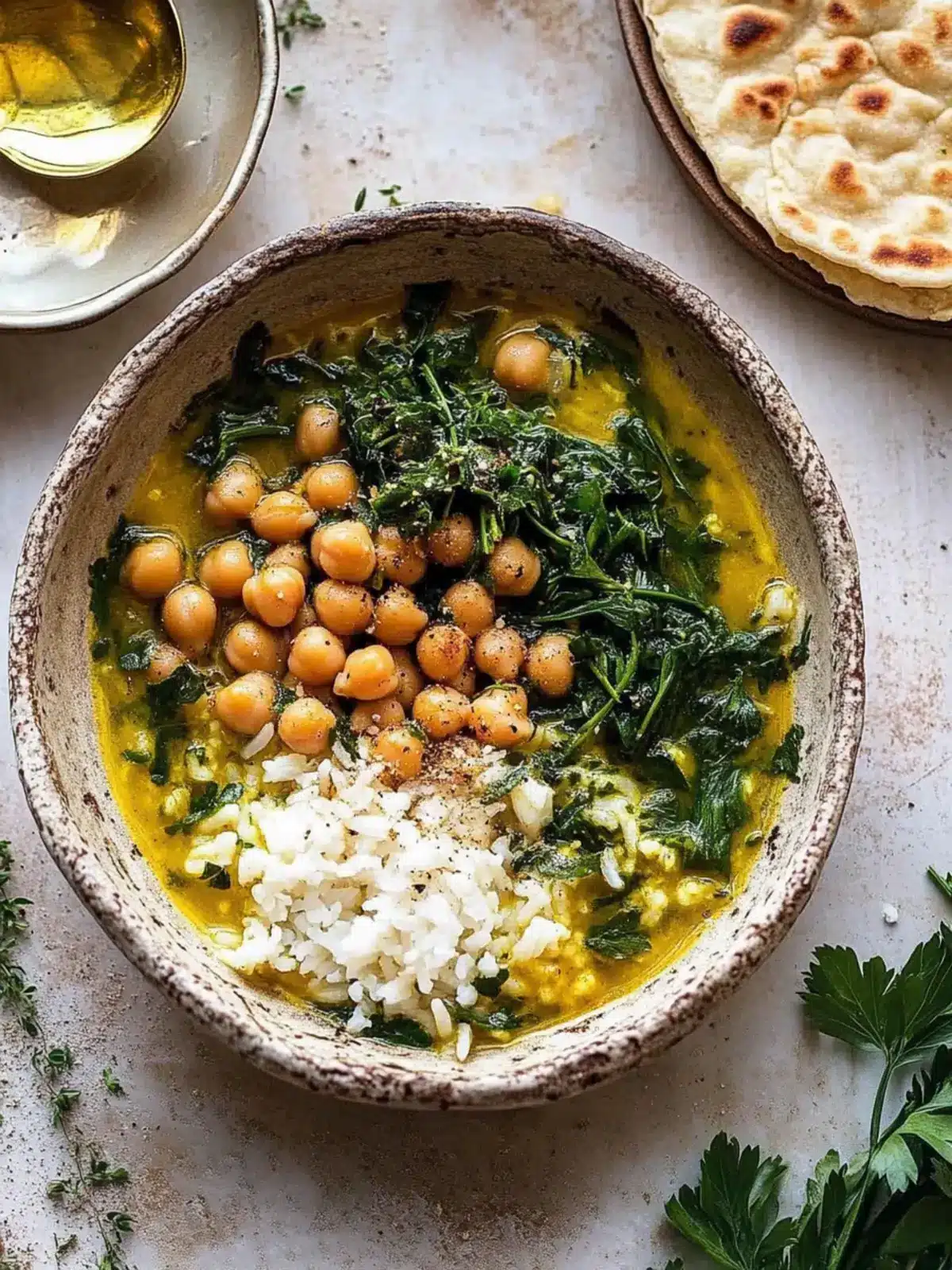 Herb and Chickpea Stew with Rice