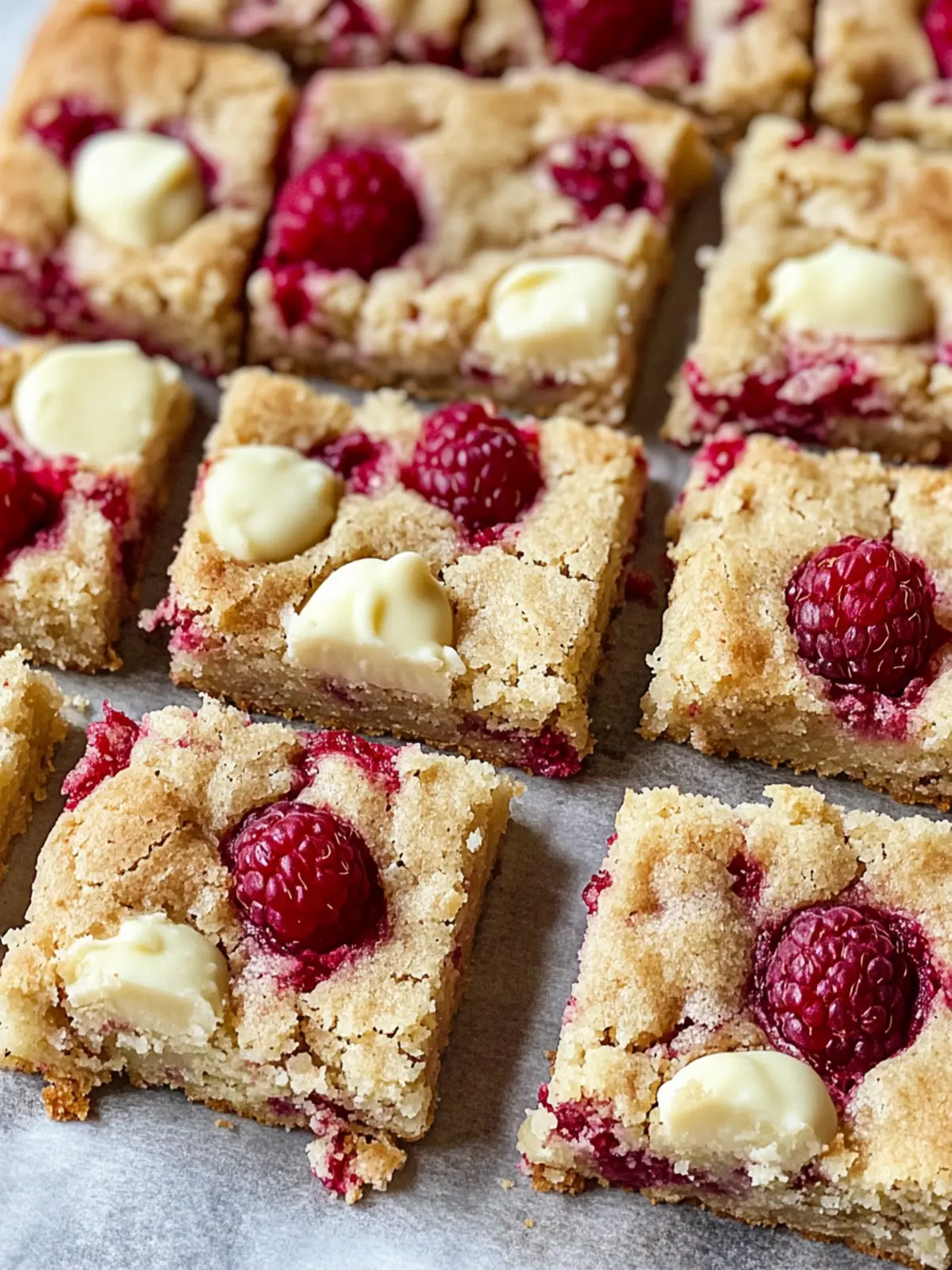Raspberry White Chocolate Blondies
