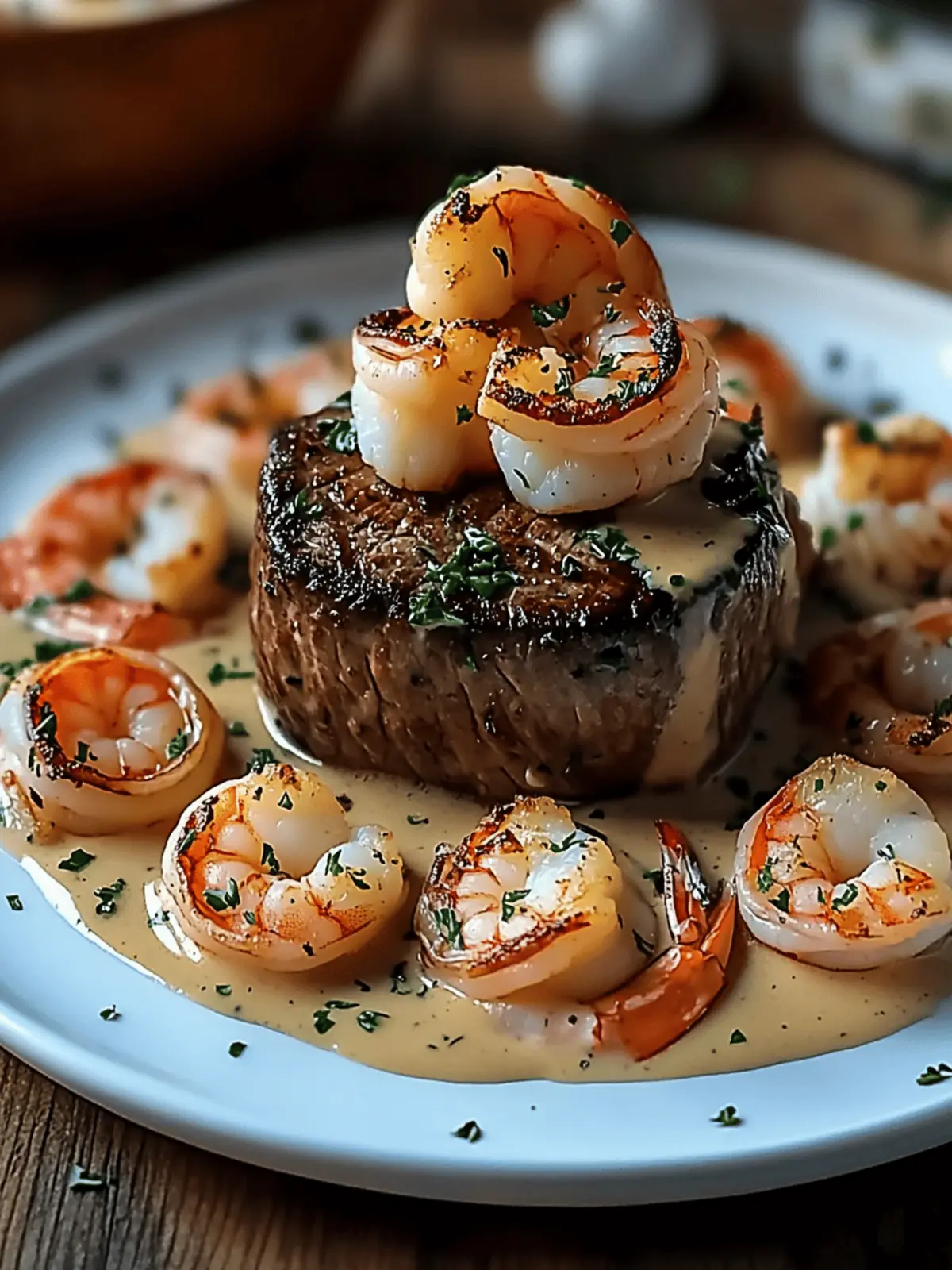 Filet Mignon with Shrimp and Lobster Cream Sauce