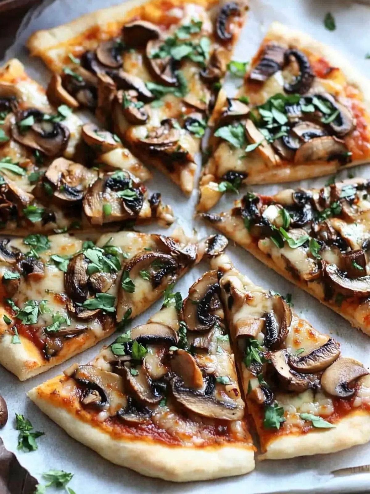 Vegan Mushroom Pizza with Bread Machine Pizza Dough