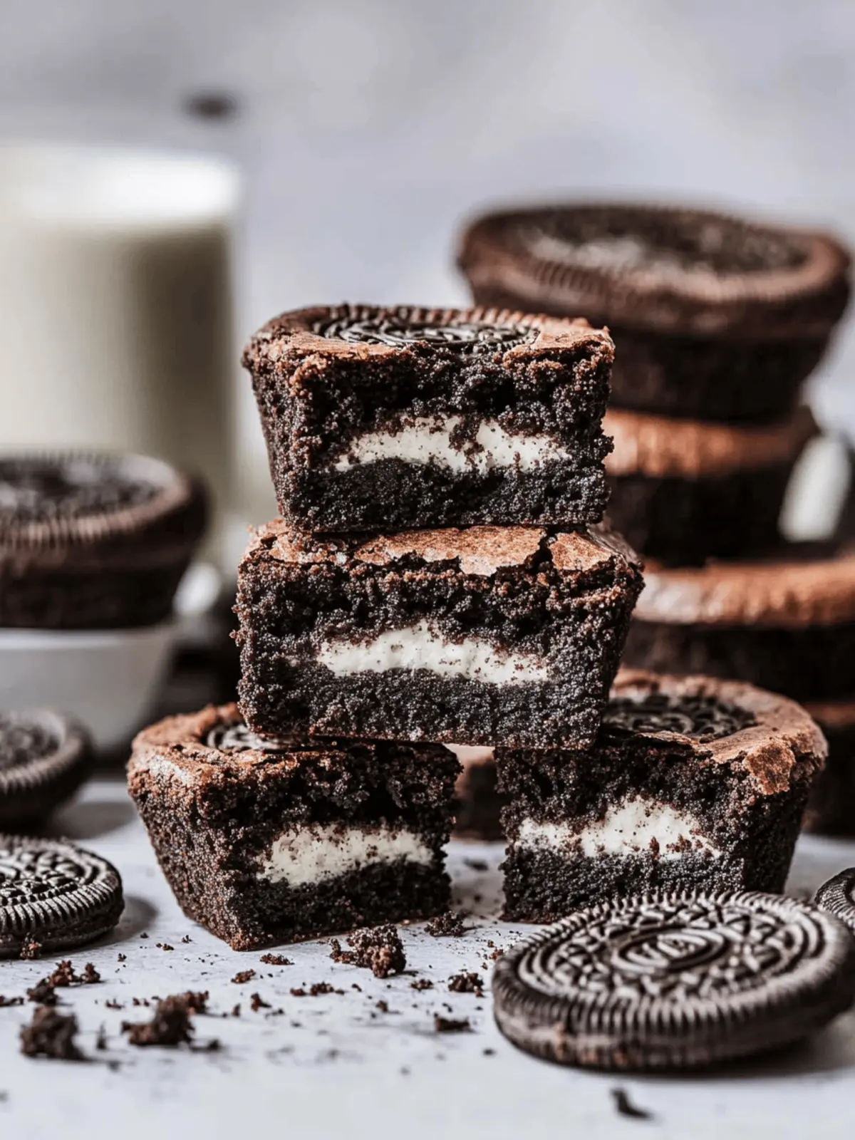 Oreo Stuffed Brownies: The Ultimate Chocolate Indulgence 2 Oreo Stuffed Brownies
