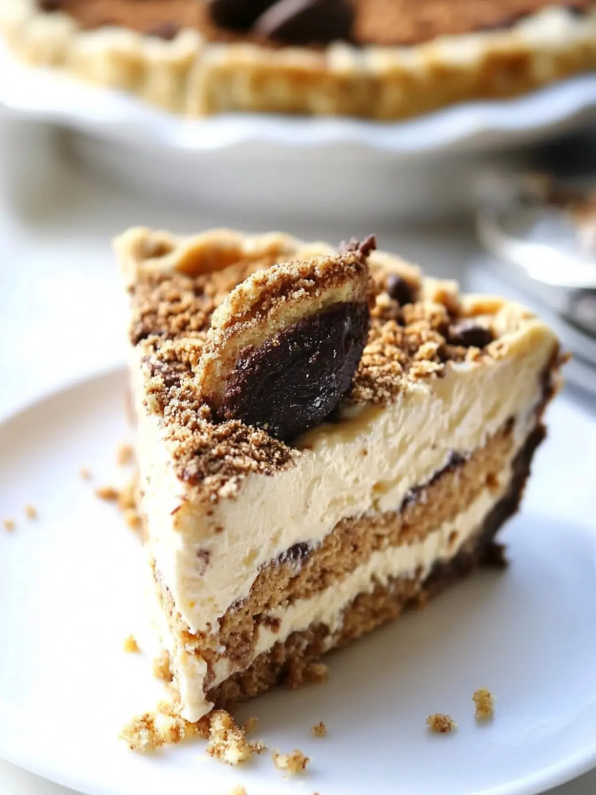 Deep-Dish Tiramisu Pie with Coffee Crunch Crumble