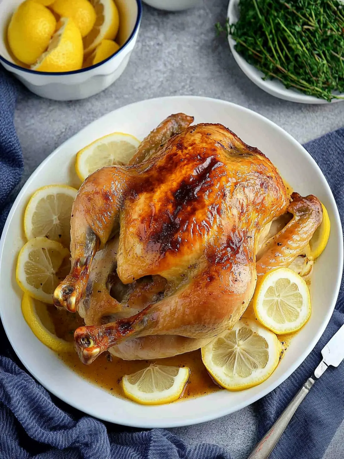 Lemon Garlic Butter Roast Chicken