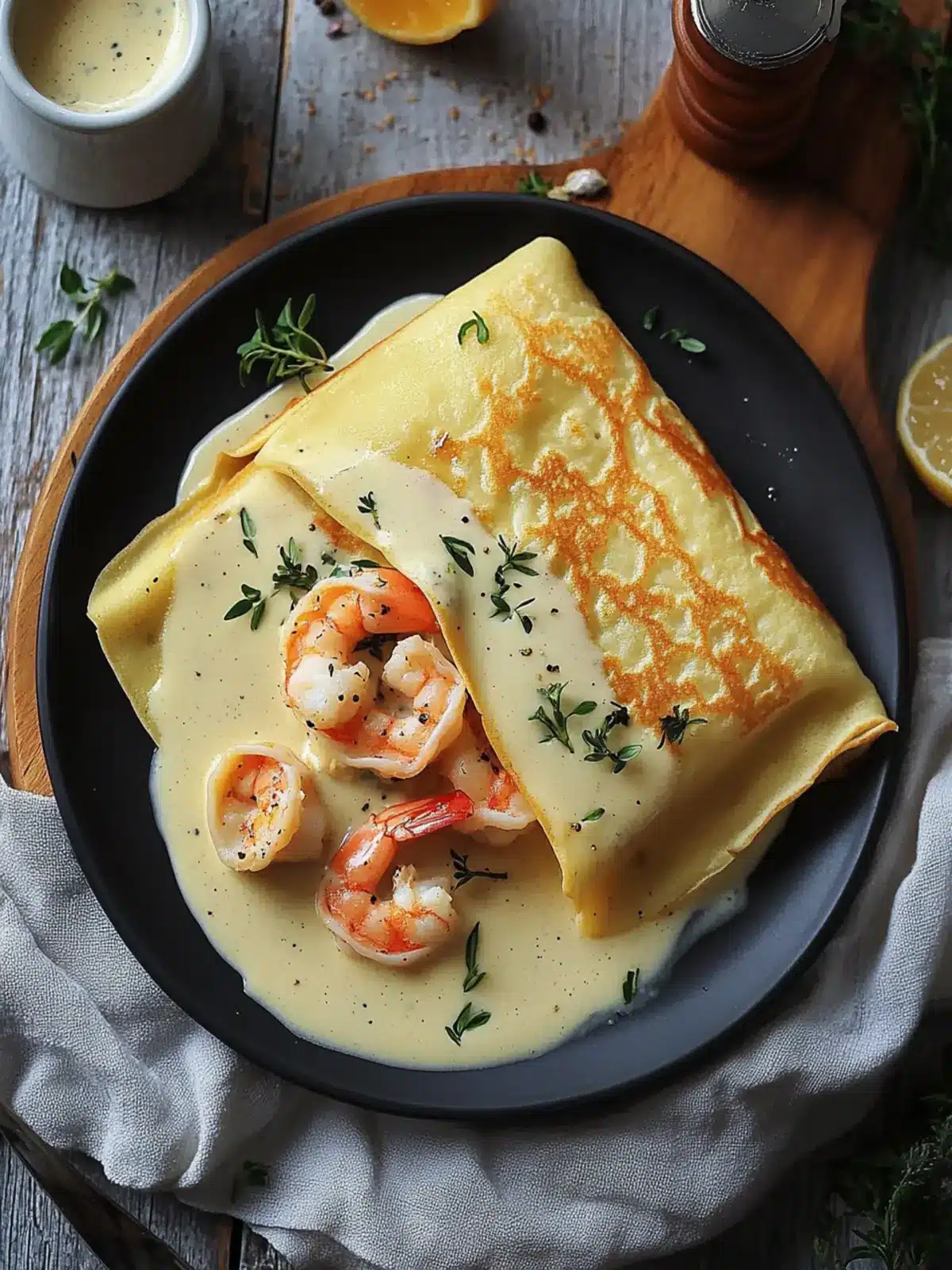 Elevate Dinner with Seafood Crepes and Creamy B chamel Sauce 4 Seafood Crepes with B chamel Sauce