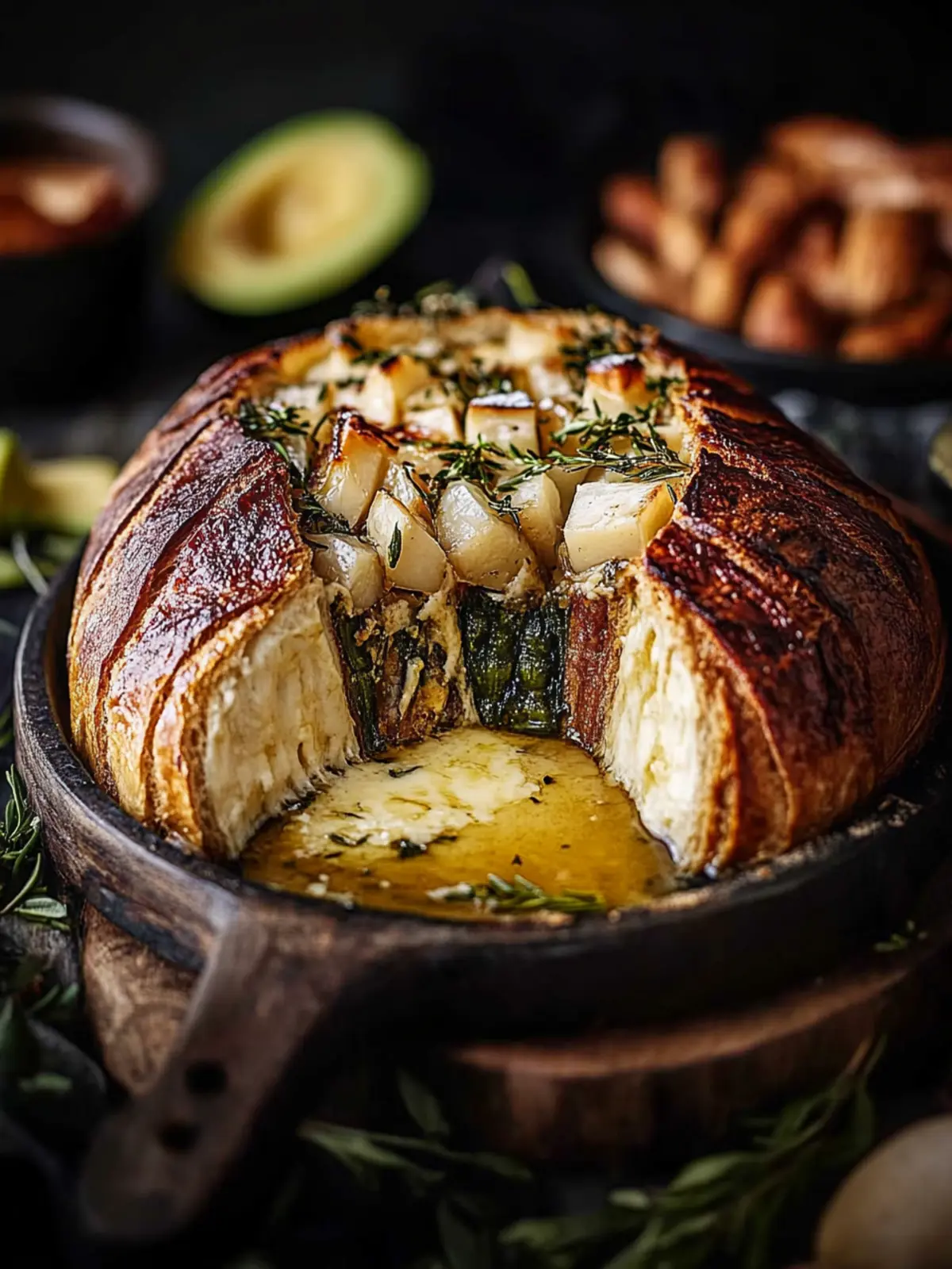 Baked hot maple Camembert sourdough