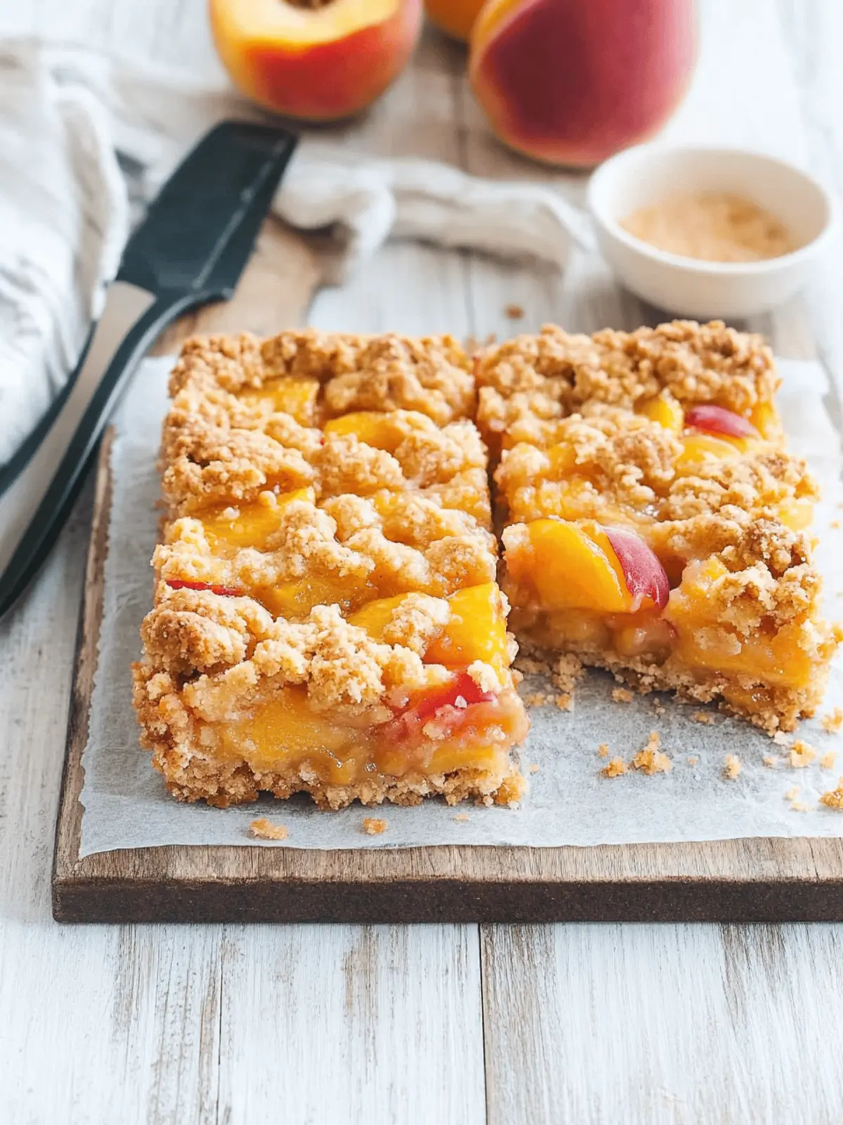 Peaches and Cream Crumble Bars