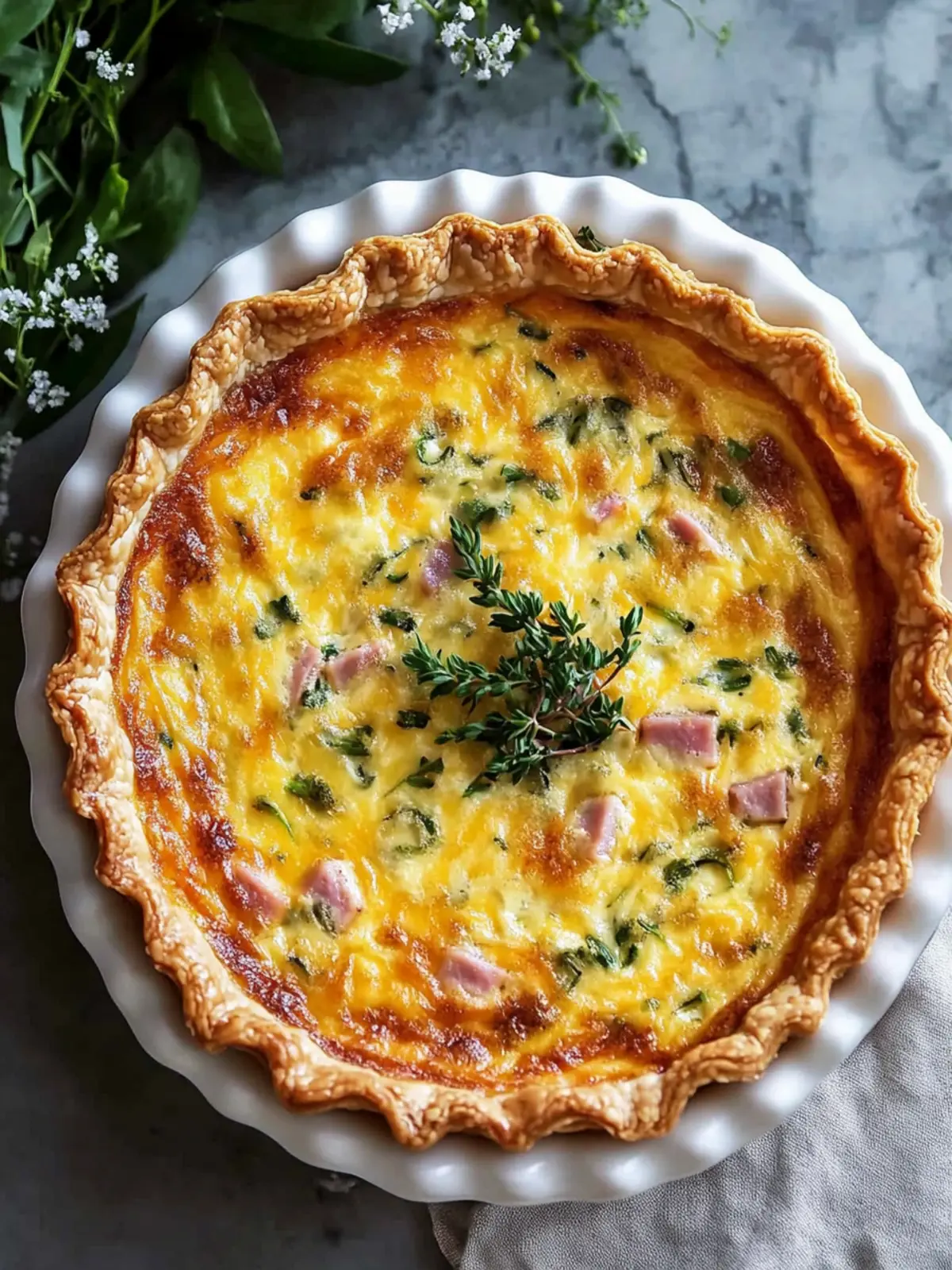 Quick Ham and Cheese Quiche