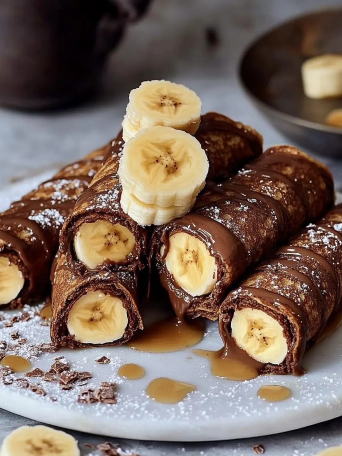 Chocolate Crepes With Banana