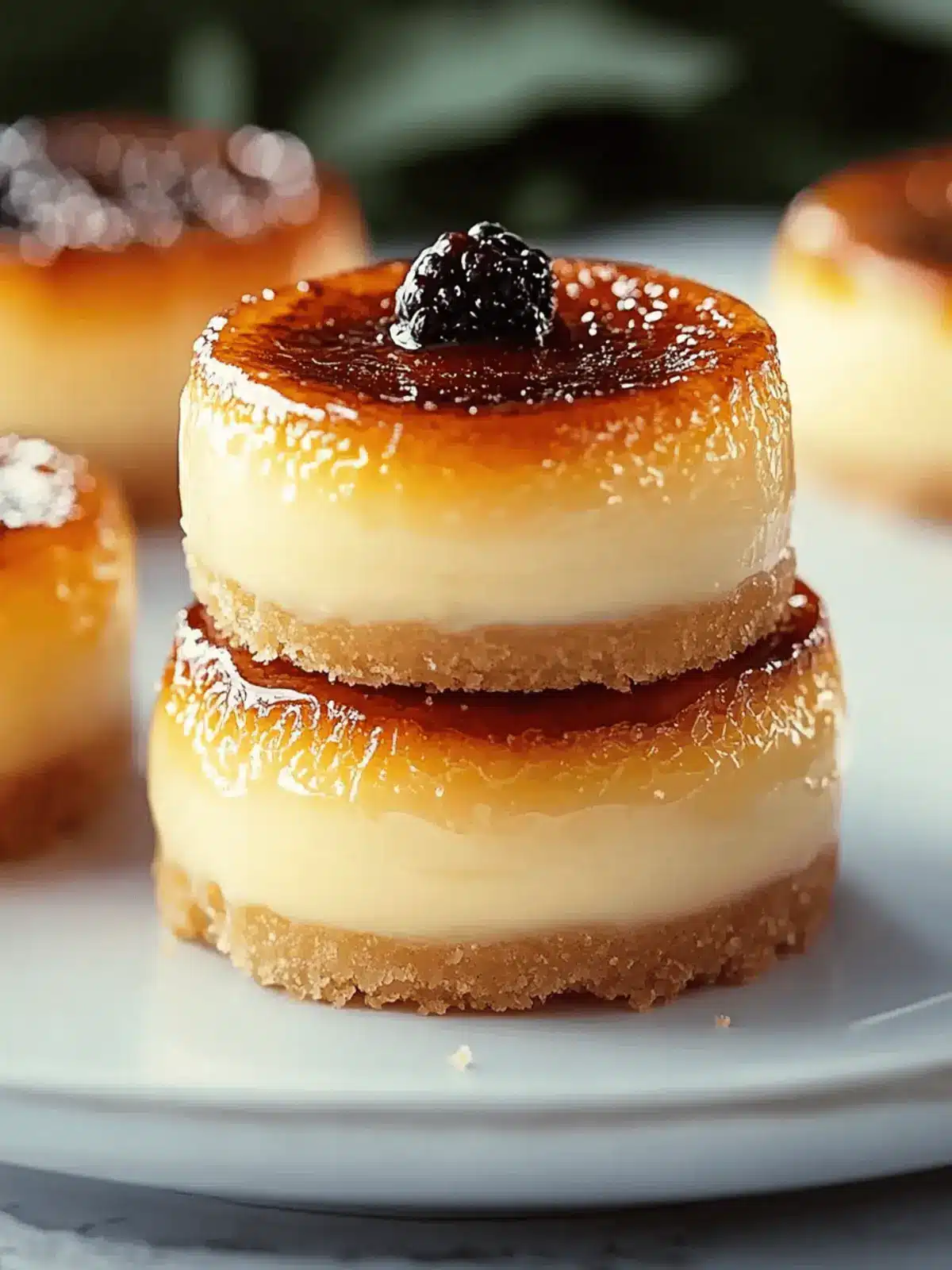 Mini Cr me Br »l e Cheesecakes
