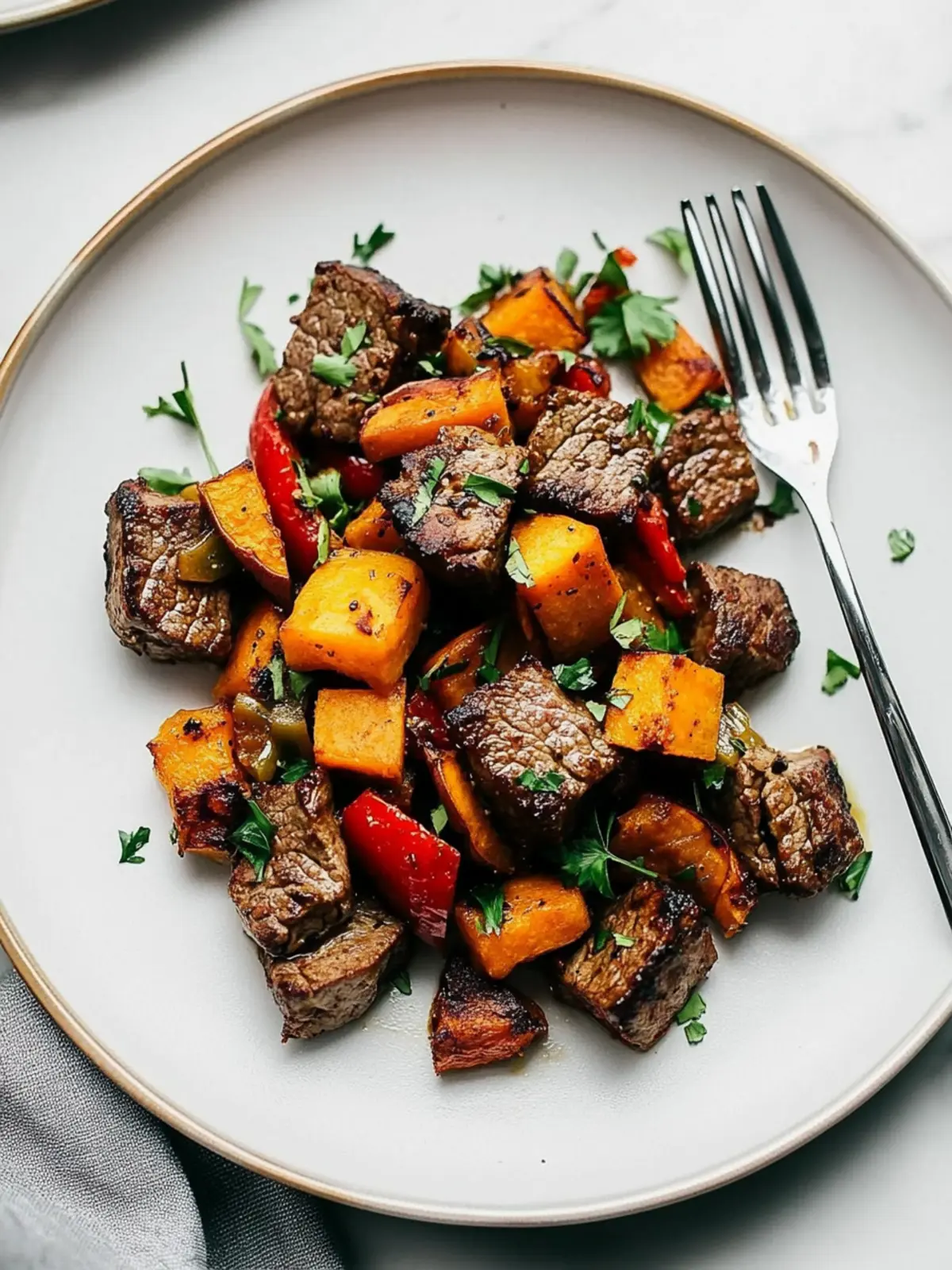 Irresistible Steak Bites with Sweet Potatoes and Peppers 4 Steak Bites with Sweet Potatoes and Peppers