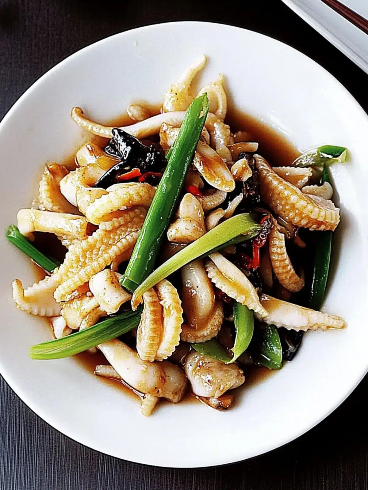 Stir-fried squid with black bean