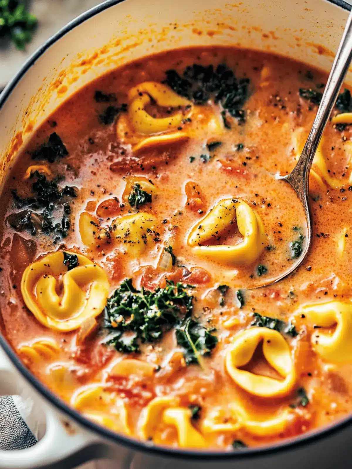 Creamy Vegetarian Tortellini Soup with Kale in 30 Minutes 2 Creamy Vegetarian Tortellini Soup with Kale