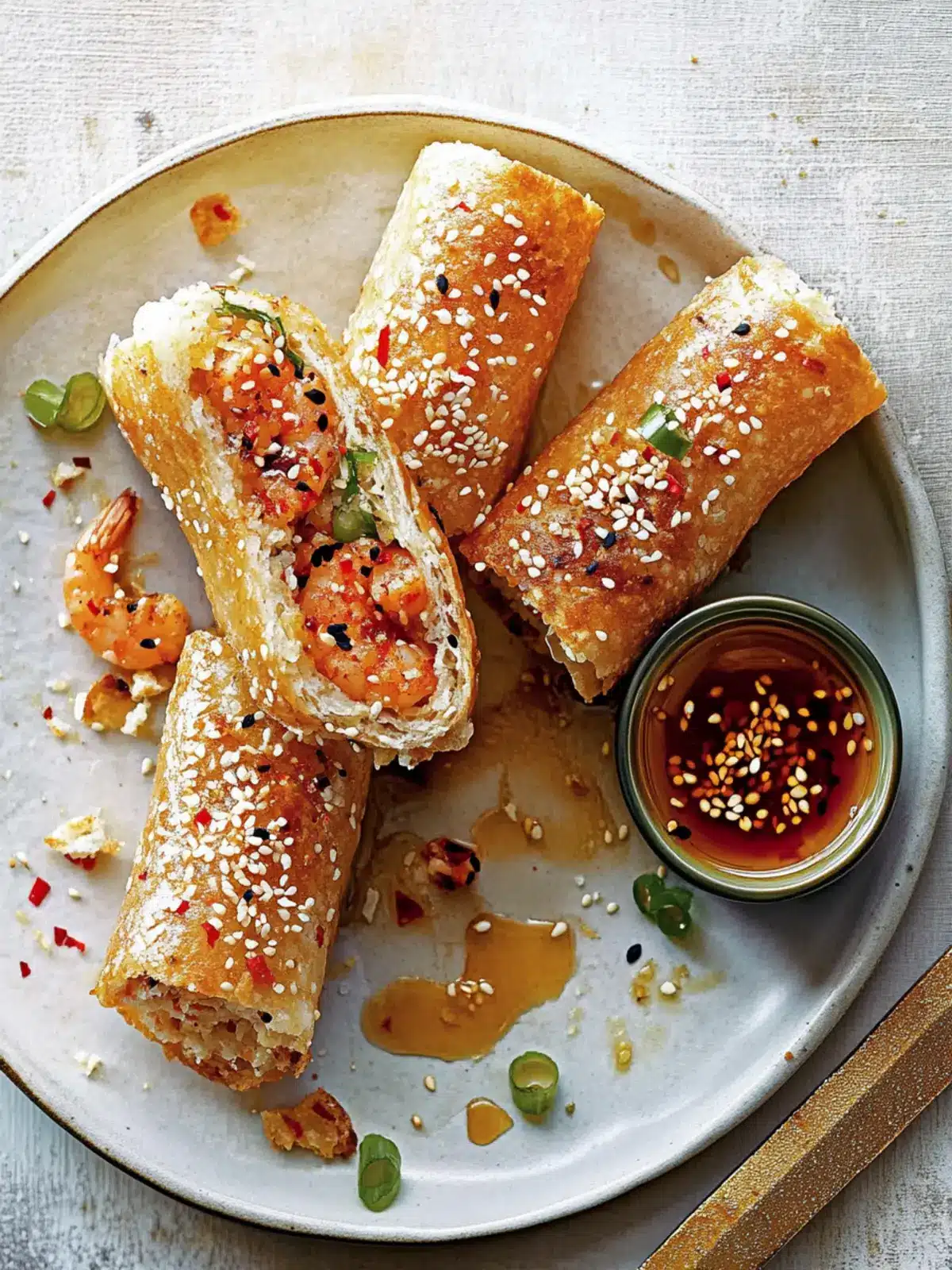 sesame prawn toasts with chilli oil