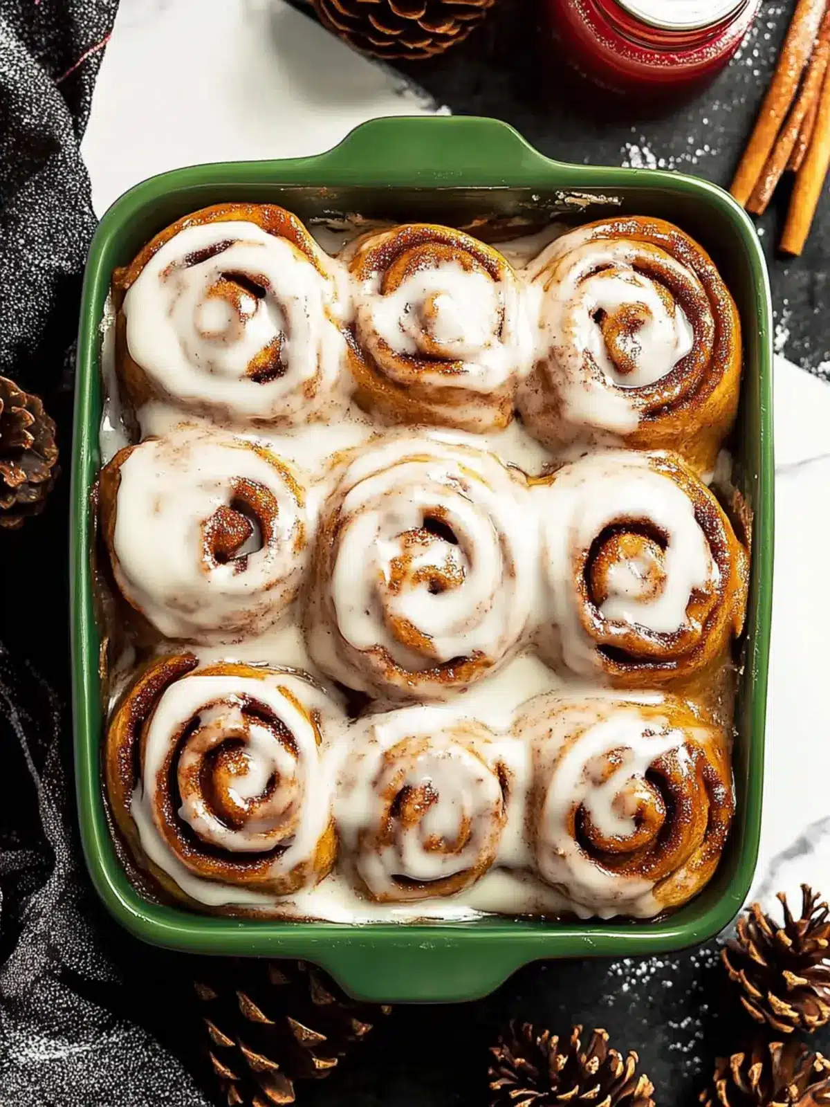 Frosted Gingerbread Cinnamon Rolls