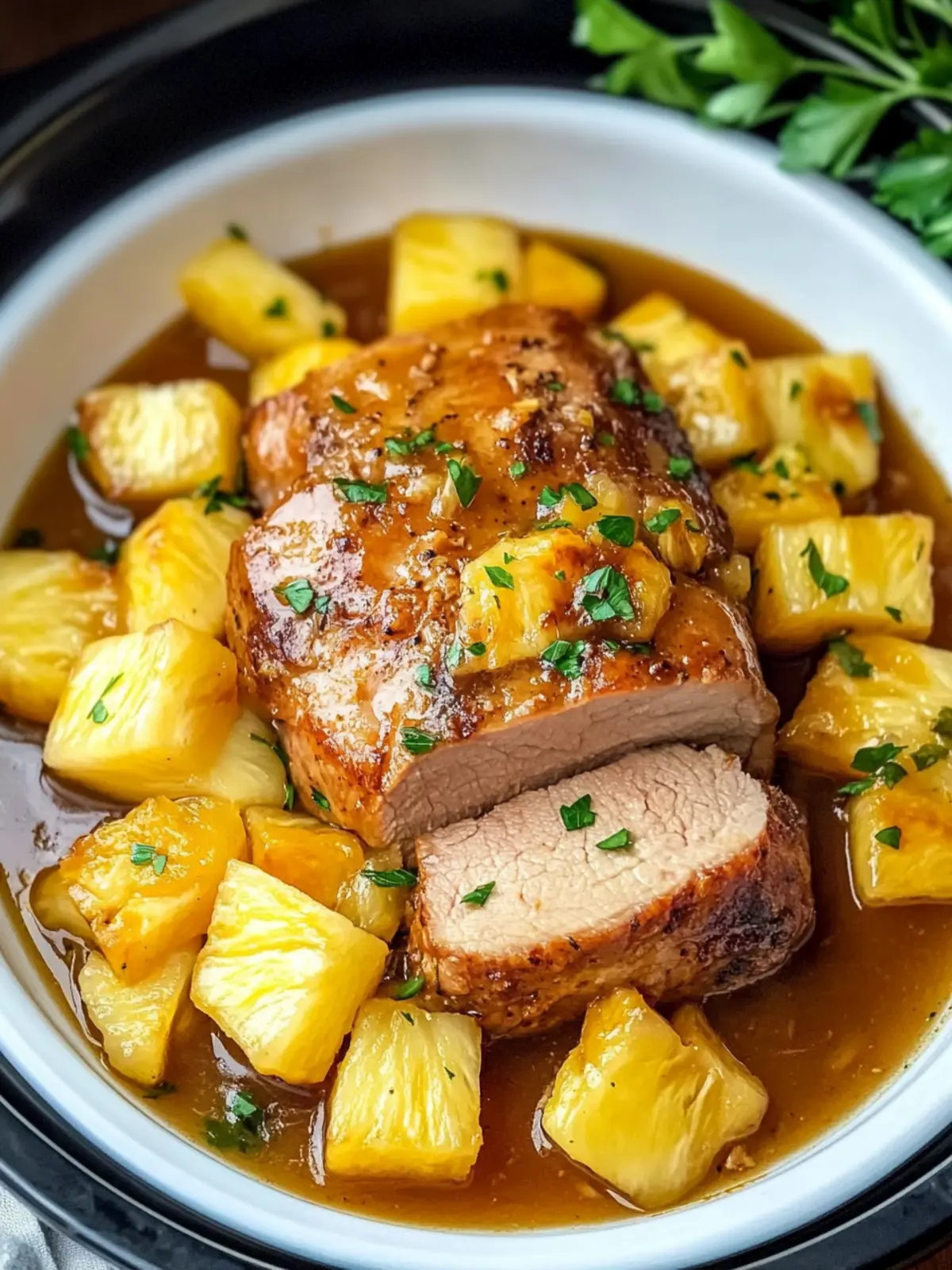 Slow Cooker Pineapple Pork Loin