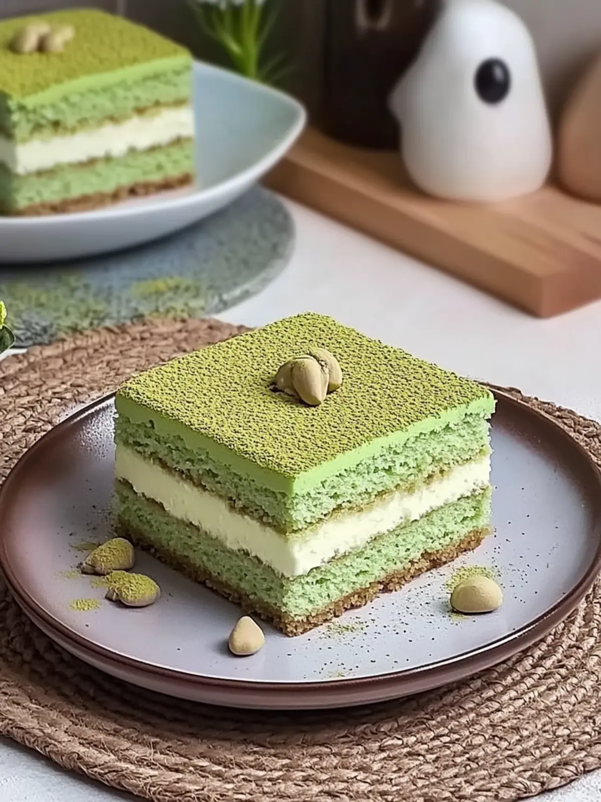 Eggless Matcha Tiramisu