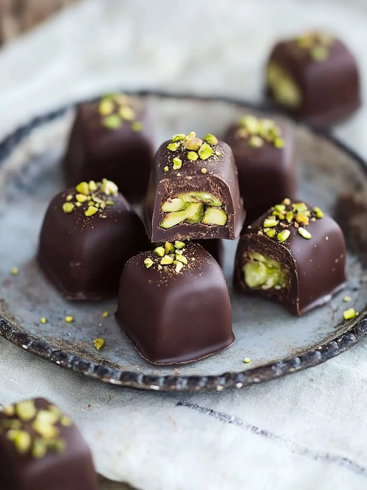 Dark Chocolate Pistachio Pralines