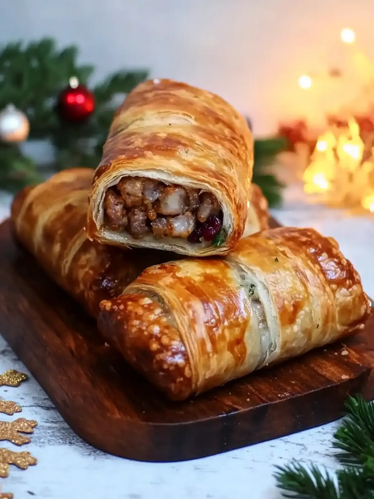 Christmas Sausage Rolls with Cranberry and Herbs