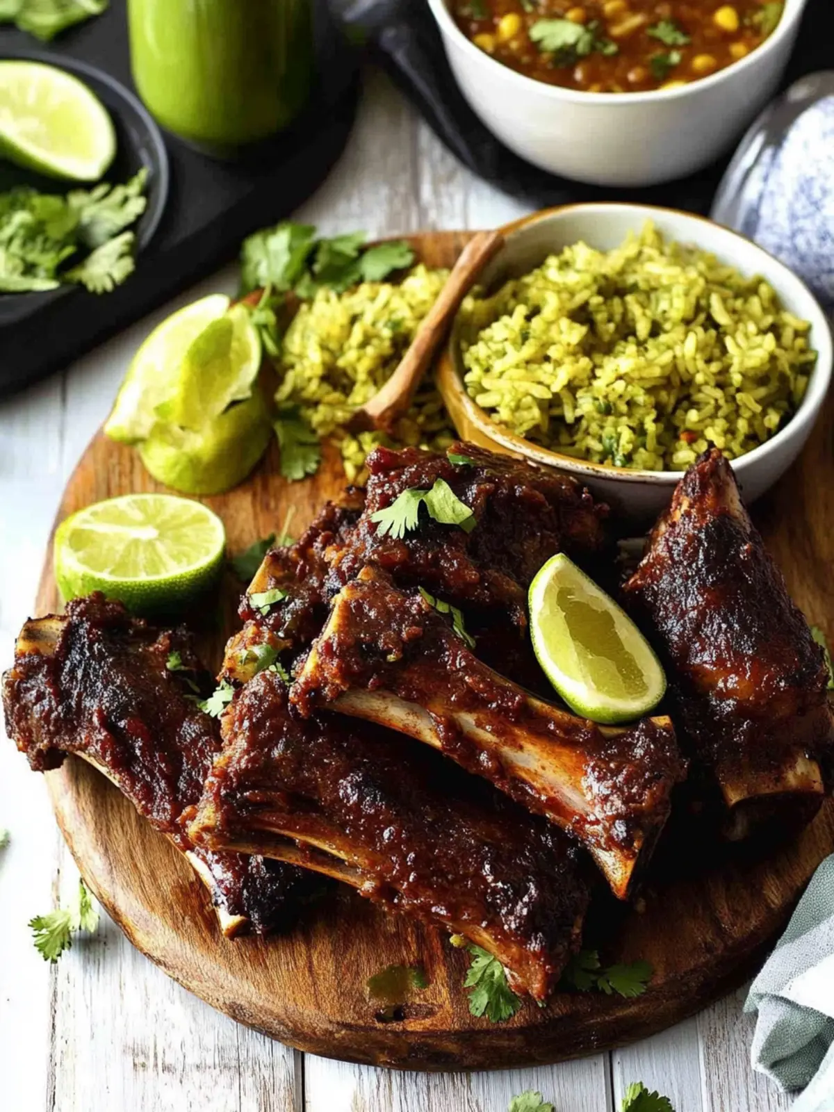 Fiery Fall Apart Mexican Beef Ribs with Green Mexican Rice