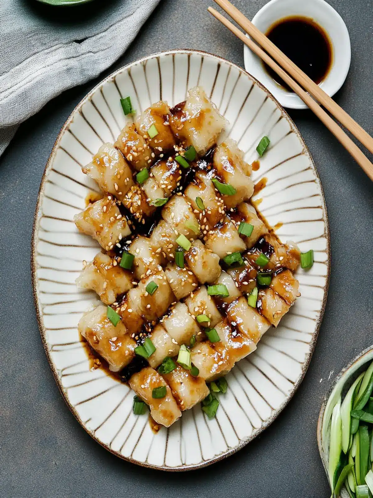 Pan Seared Cheung Fun Noodle Rolls