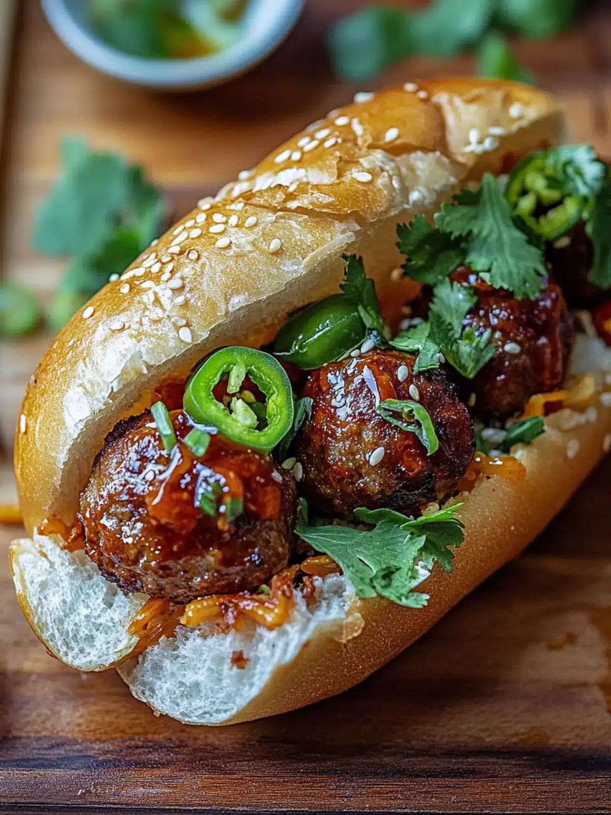 Korean BBQ Meatball Banh Mi
