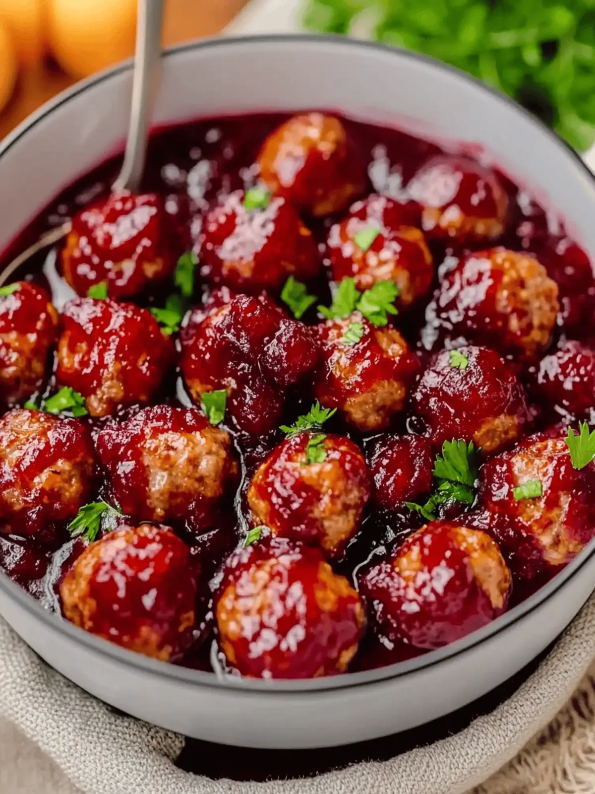 Quick Cranberry Meatballs
