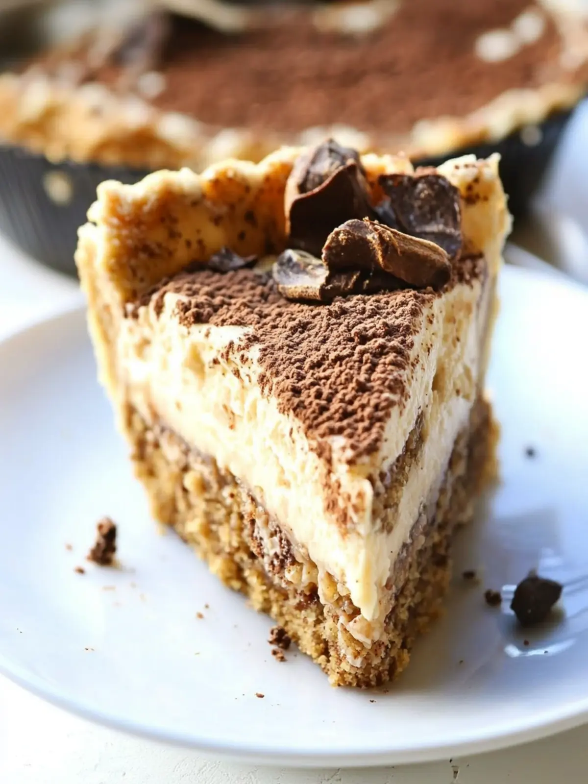Deep-Dish Tiramisu Pie with Coffee Crunch Crumble