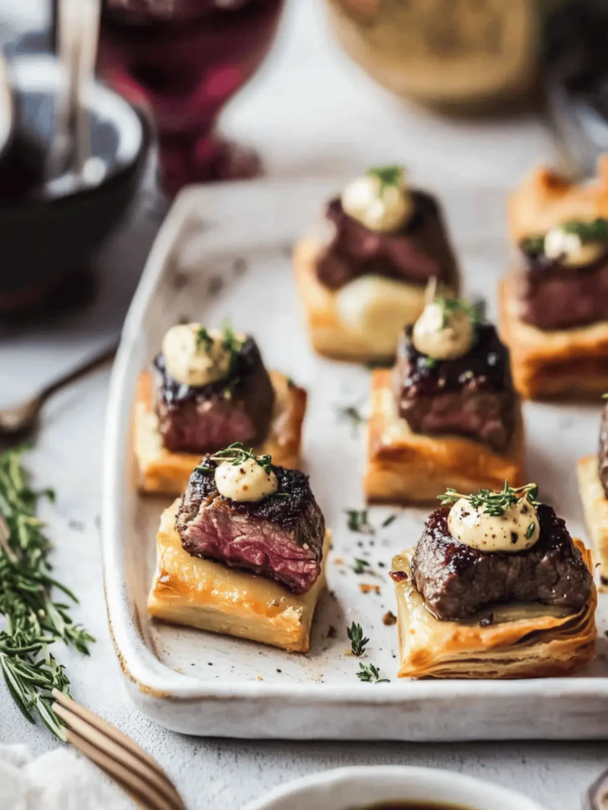 Beef Wellington Bites with Dijon Sauce