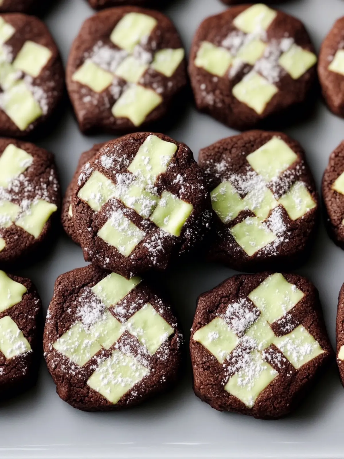 Mint Chocolate Checkerboard Cookies