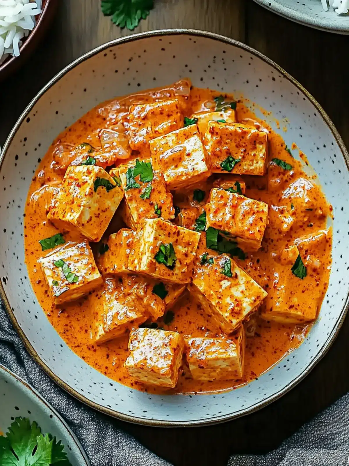 Spicy Tofu with Creamy Coconut Sauce