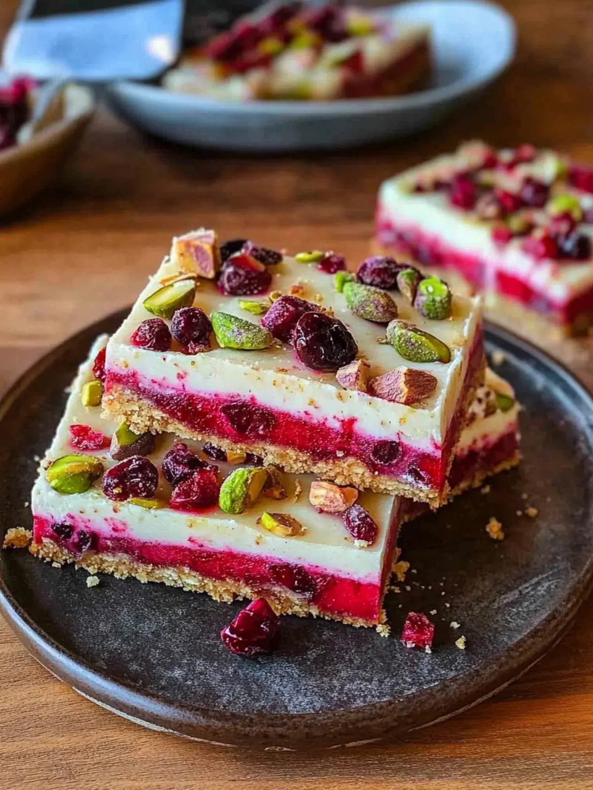 Cranberry and Pistachio Slice