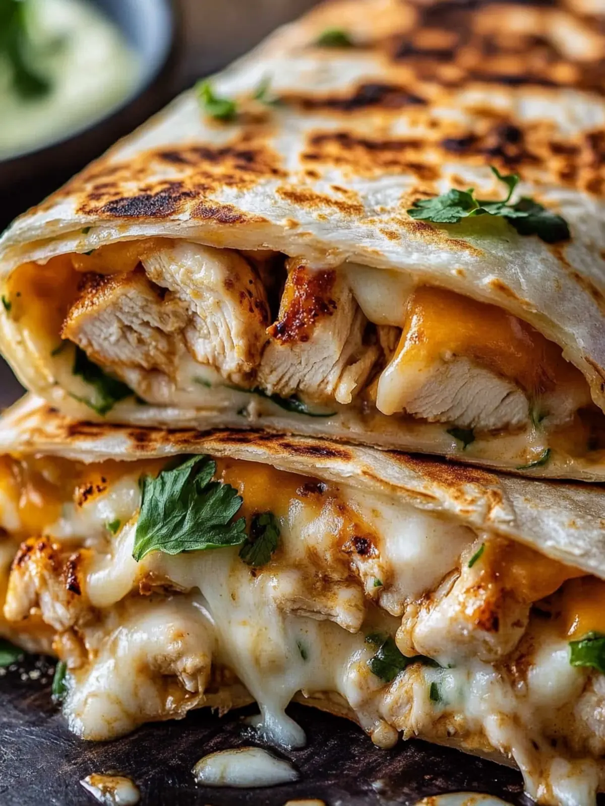 Cheesy Garlic Chicken Wraps