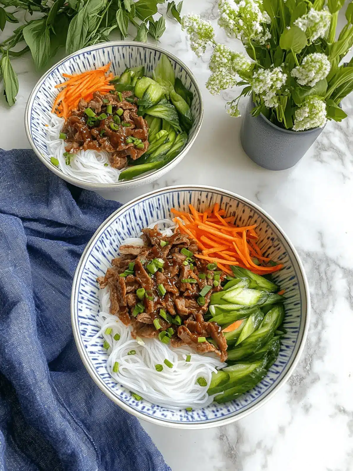 Quick B ºn B ² X  o (Vietnamese Beef Vermicelli Bowl)